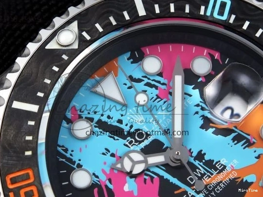 MiroTime 0311 QuickDry Sea Dweller 43mm Carbon DIWF Best Edition Graffiti Dial on Black Nylon Strap A 1669